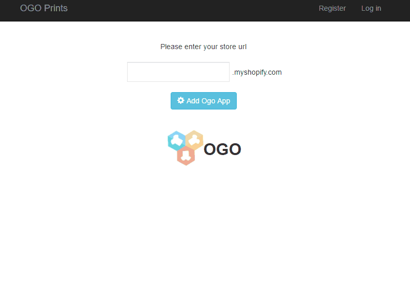 OGO Shopify App Step 1 - Install and Register Account