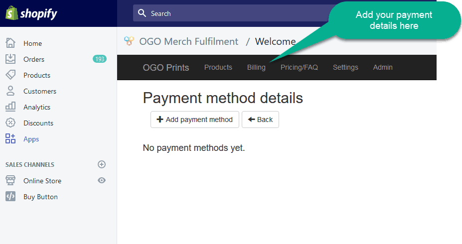 OGO Add Payment and Billing Details